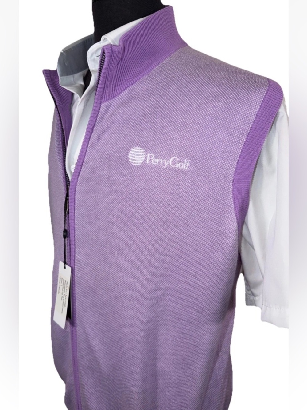 NWT TURTLESON PERRY GOLF EMBROIDERED FULL ZIP SLEEVELESS VEST SZ L